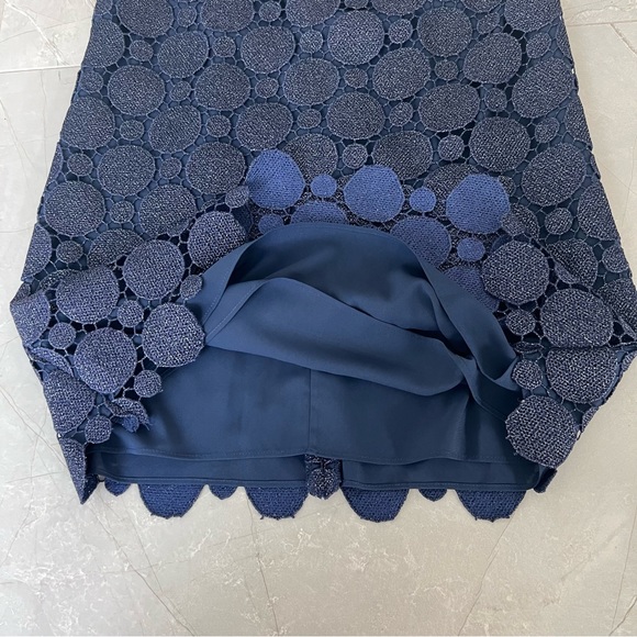 ALICE + OLIVIA Clyde Sapphire Glitter Lace A-Line Sleeveless Mini Dress Sz 4 NWT - Picture 11 of 16